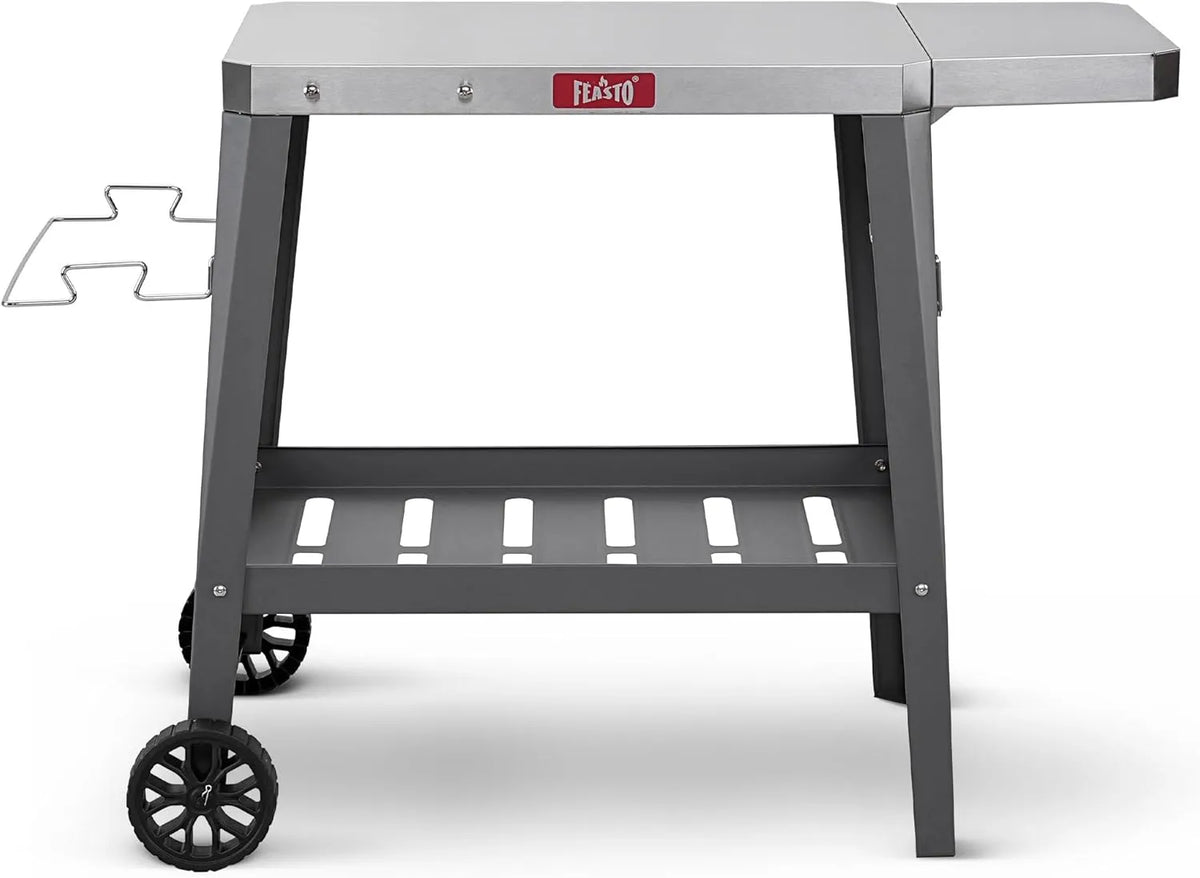 Tafel, Feasto Outdoor Grill, Pizza Oventafel met wielen, Veelzijdige Food Prep Grill Cart voor Outdoor BBQ Koken Verzamelen, RVS Aanrecht Kar