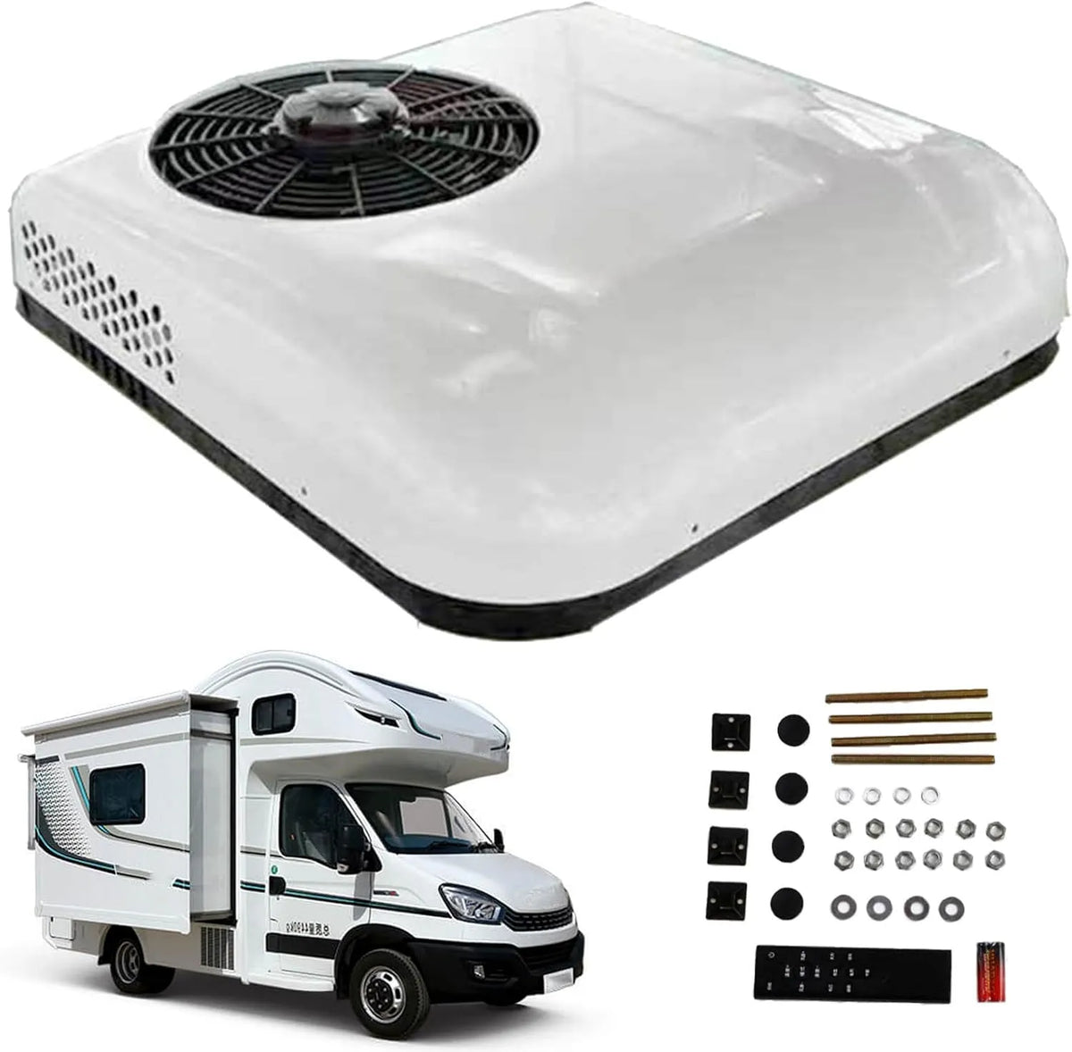 Mobiele airconditioner, 12V/24V wit-12V, Airco voor op het dak van een auto of camper