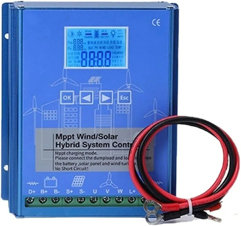Wind-zonnecontroller met 167 x 137 x 61.8mm, 50A, 240 W, digitaal display en zonne-energie
