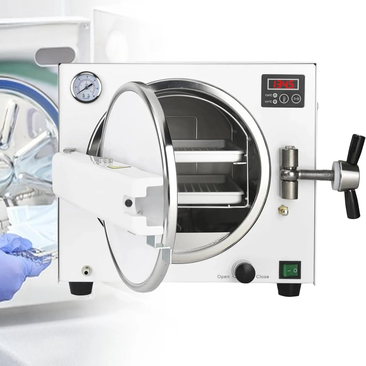 Stoomsterilisator met 18l, Timer, 121 °C, 134 °C, RVS en aluminium