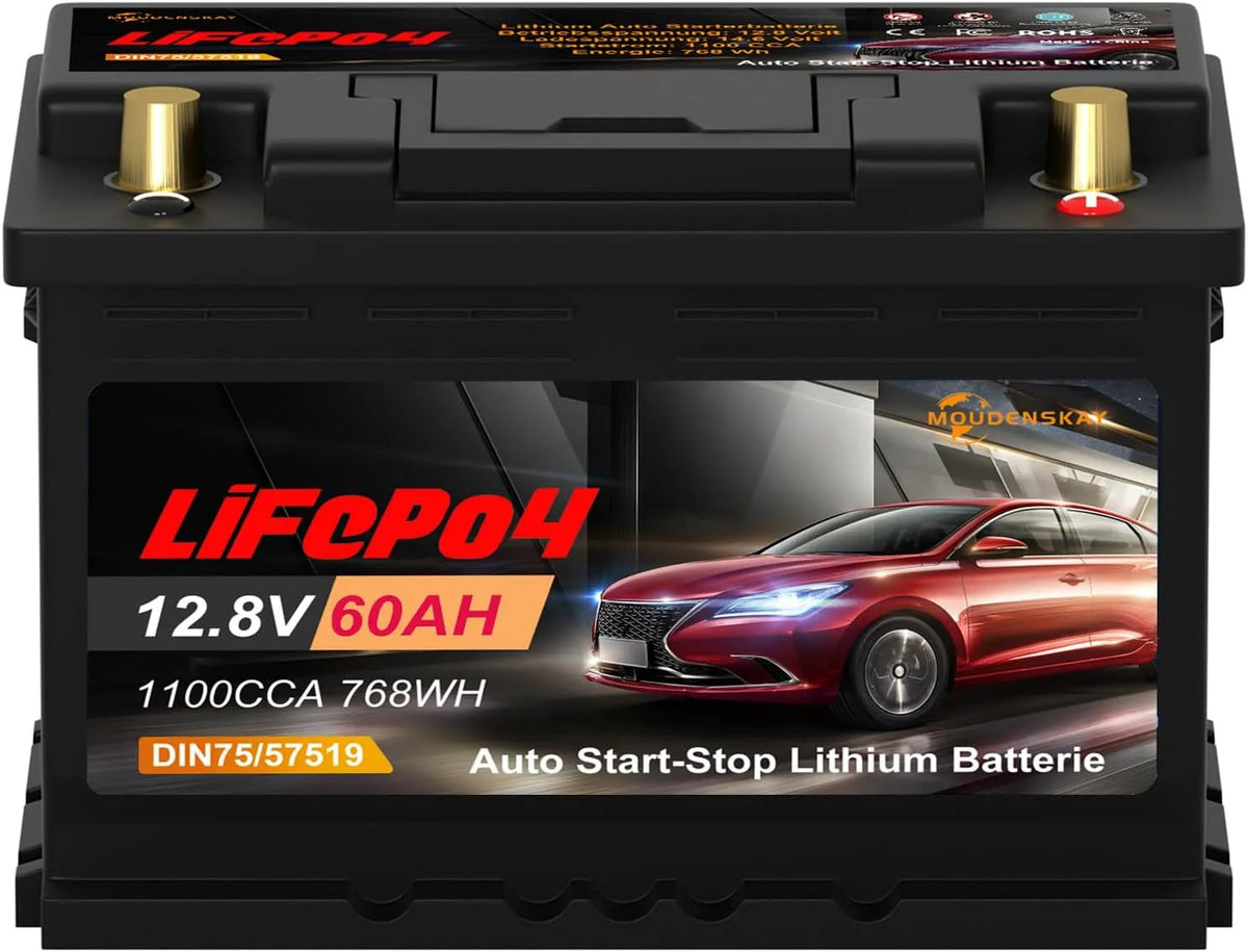 12V, Lifepo4 Startaccu auto 12V 60Ah CCA1100 768WH, model Lifepo4