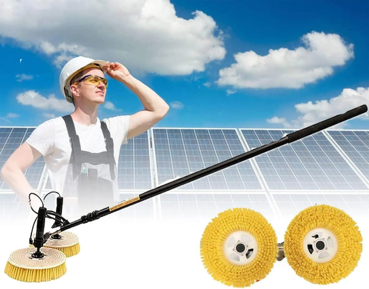 Machine met uittrekbare raamreinigingsset, efficiënte buitenreiniging, 5,5 m stroommast, roterende dubbele borstel voor hoge ramen