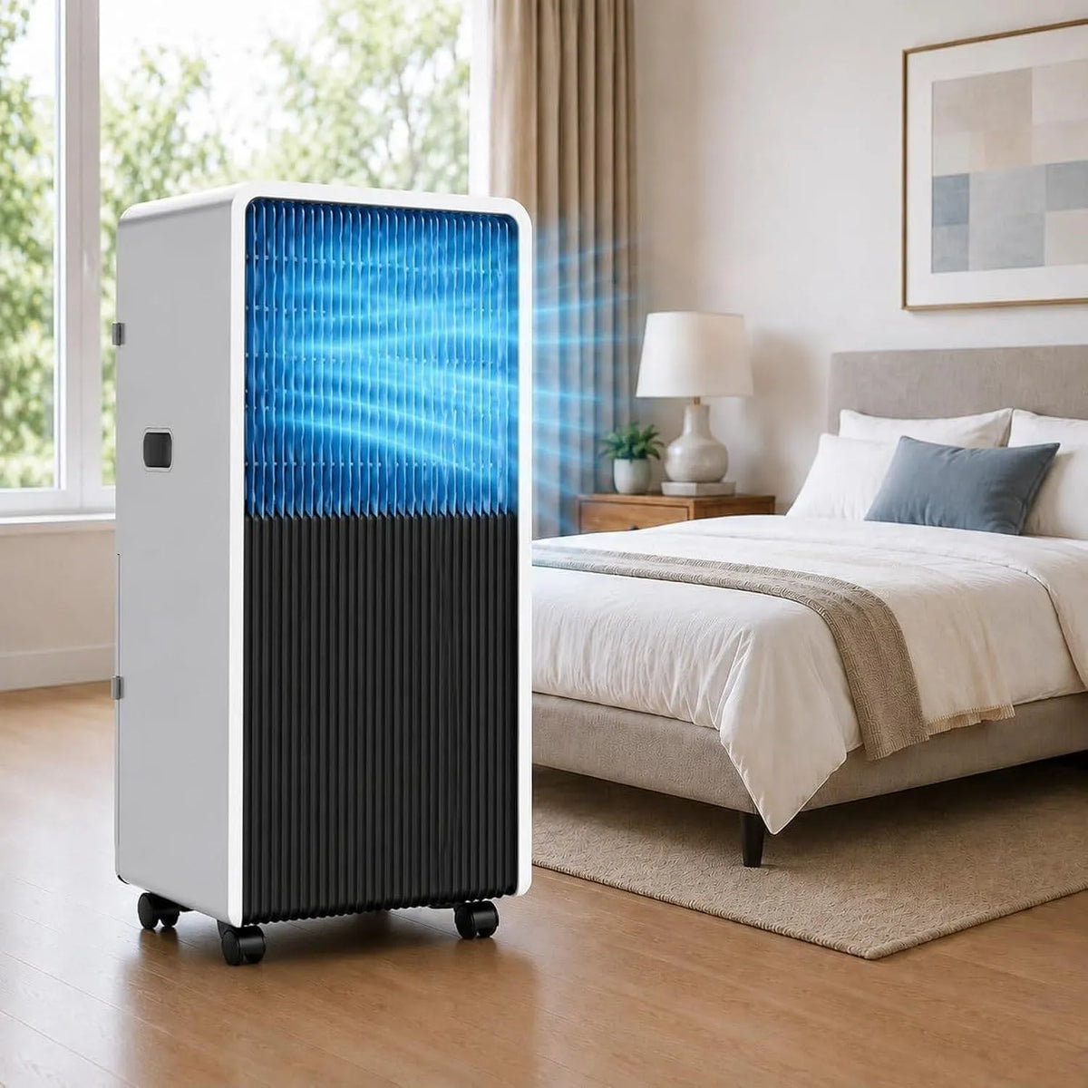 Mobiele airconditioner, 12000 BTU, 4 wielen, 3200 W, geluidsarm in gebruik, 12000 BTU
