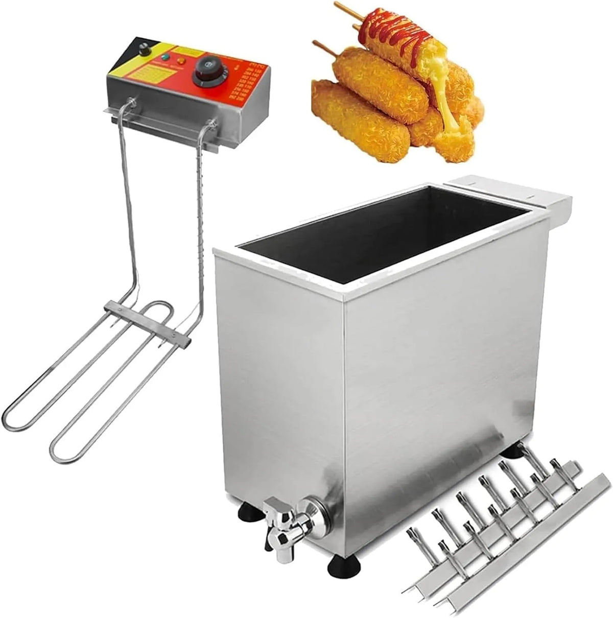 Multifunctionele machine met 25 l, 252 x 630 x 545 mm, 3 kW, 220 V, 110 V en RVS