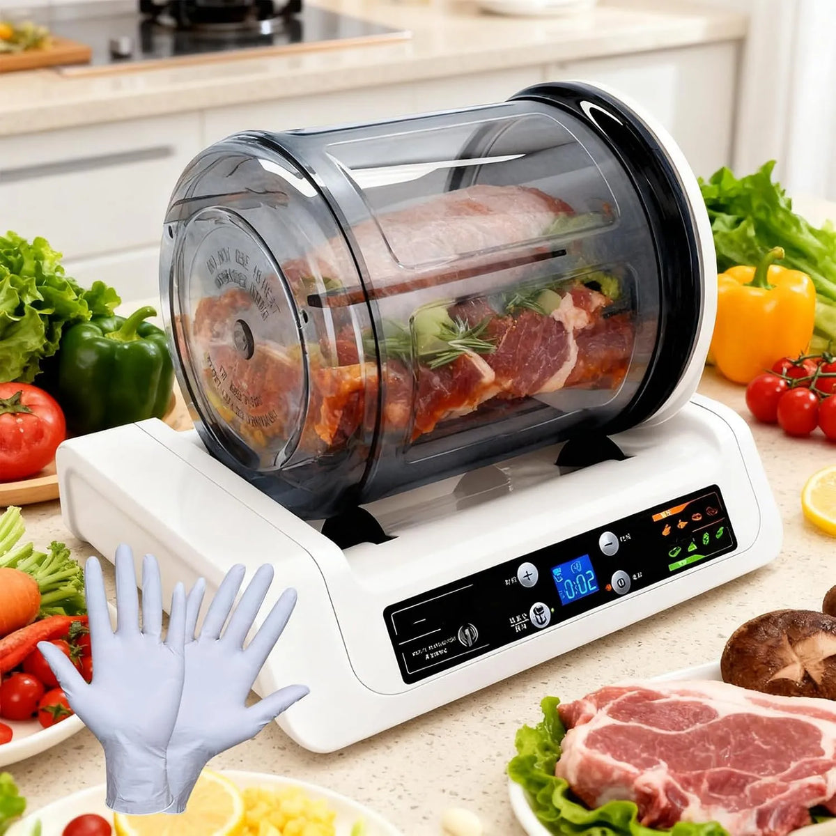Machine met Nauwkeurige Timer Van 10 Uur, Commerciële Vacuüm Marineermachine, 5 Liter Inhoud, Automatische Vacuüm Marineermachine