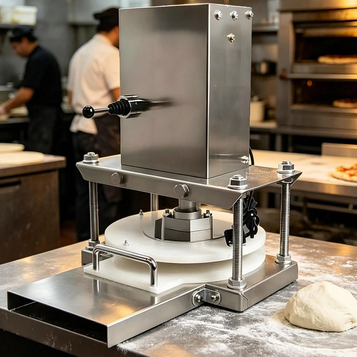 Elektrische Deegpers met Uittrekbare Lade voor Foodtruckbereiding C met 30 cm, 22 cm, 1-3 cm en RVS