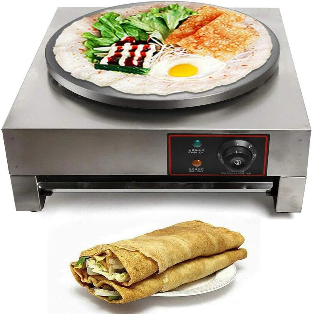 Machine met 3000 W, 450 x 485 x 240mm, 220V, 50-300°C, 13kg, 15,7inch, RVS en zilver