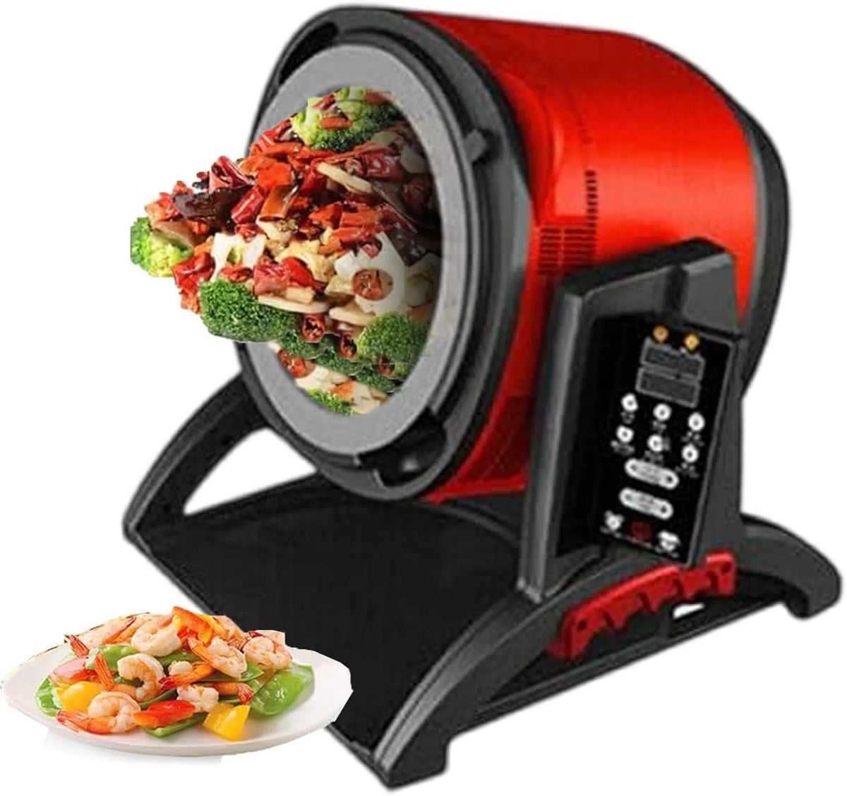 Keukenmachine met 6l, 2200 W, aanraakbediening en aluminium, 7-Snelheden Automatische Voedselstomer Slowcooker