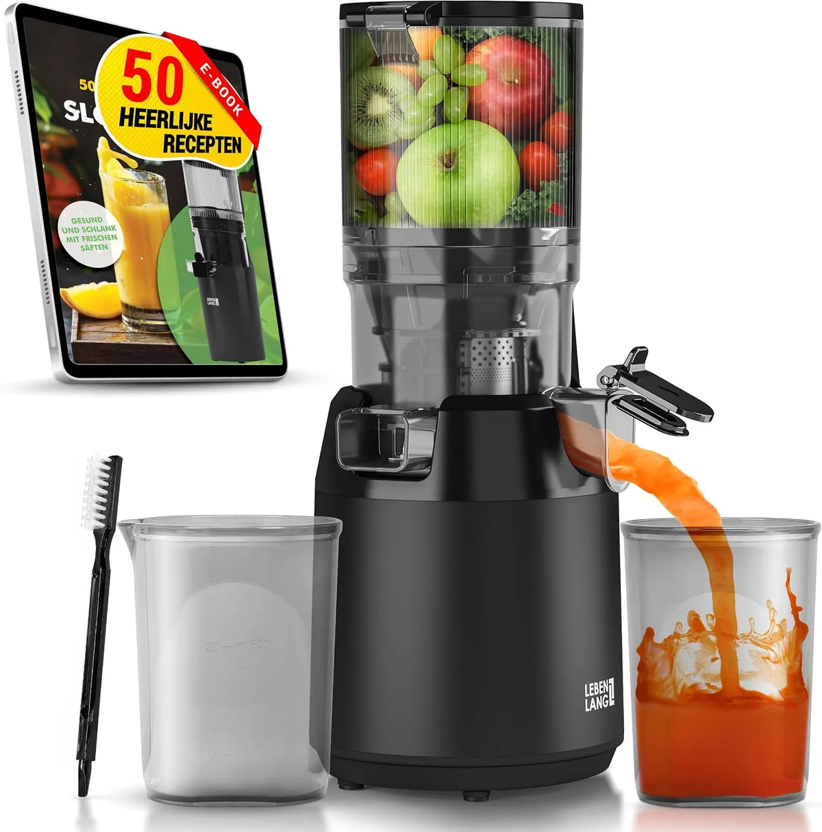 Vaatwasser, 130mm, Hele Groente En Fruit 100% BPA-vrij, I Sapcentrifuge Fruitpers Elektrisch Masticating Cold, Press Juicer Sap Machine