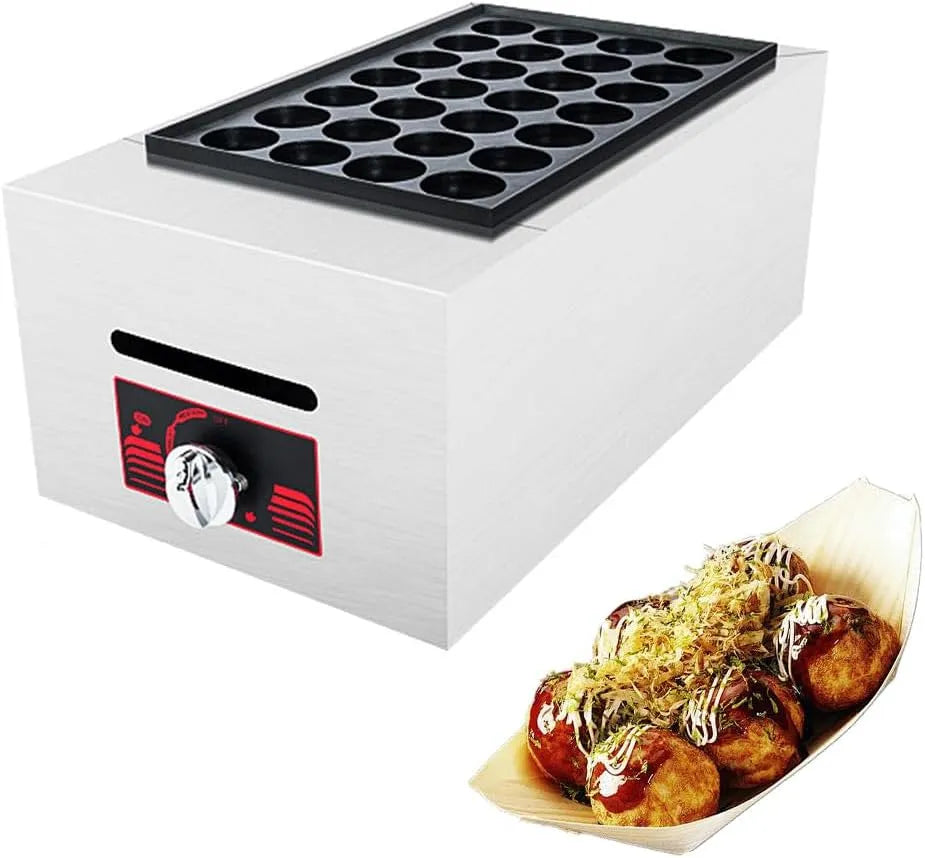Meatball Grilling Machine, Commerciële 28/56 Stuks/Per Tijd Takoyaki Maker, Dual Plate Gas Takoyaki Maker, Griller Meatball Grilling Machine