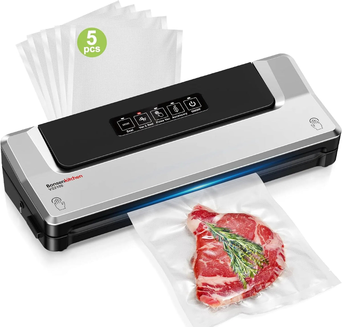 Apparaat, Bonsenkitchen -, Bonsenkitchen, compact en snel verzegelingsapparaat, kleur, Vacuümmachine 2024