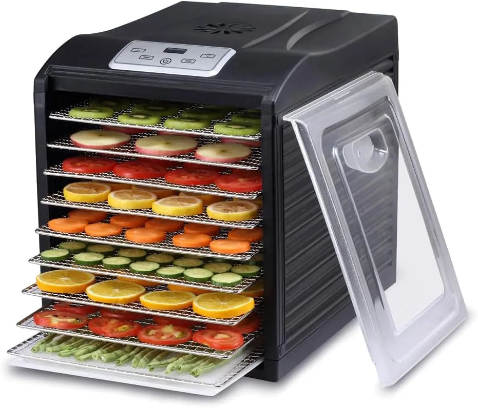600 W, timer, BioChef Arizona Sol Voedseldehydrator, 9 dienbladen, 600 W zwart, digitaal display