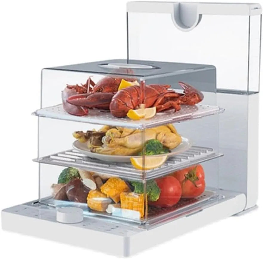 Voedselstomer met 60 minuten, timer, 1500 W, 10 seconden, 110°C en waterreservoir