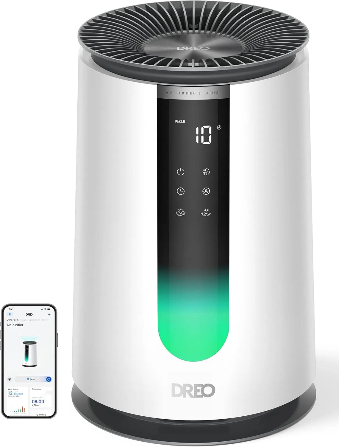 Luchtreiniger, DREO Luchtreiniger, allergieën 338S, 3-in-1 HEPA-filter