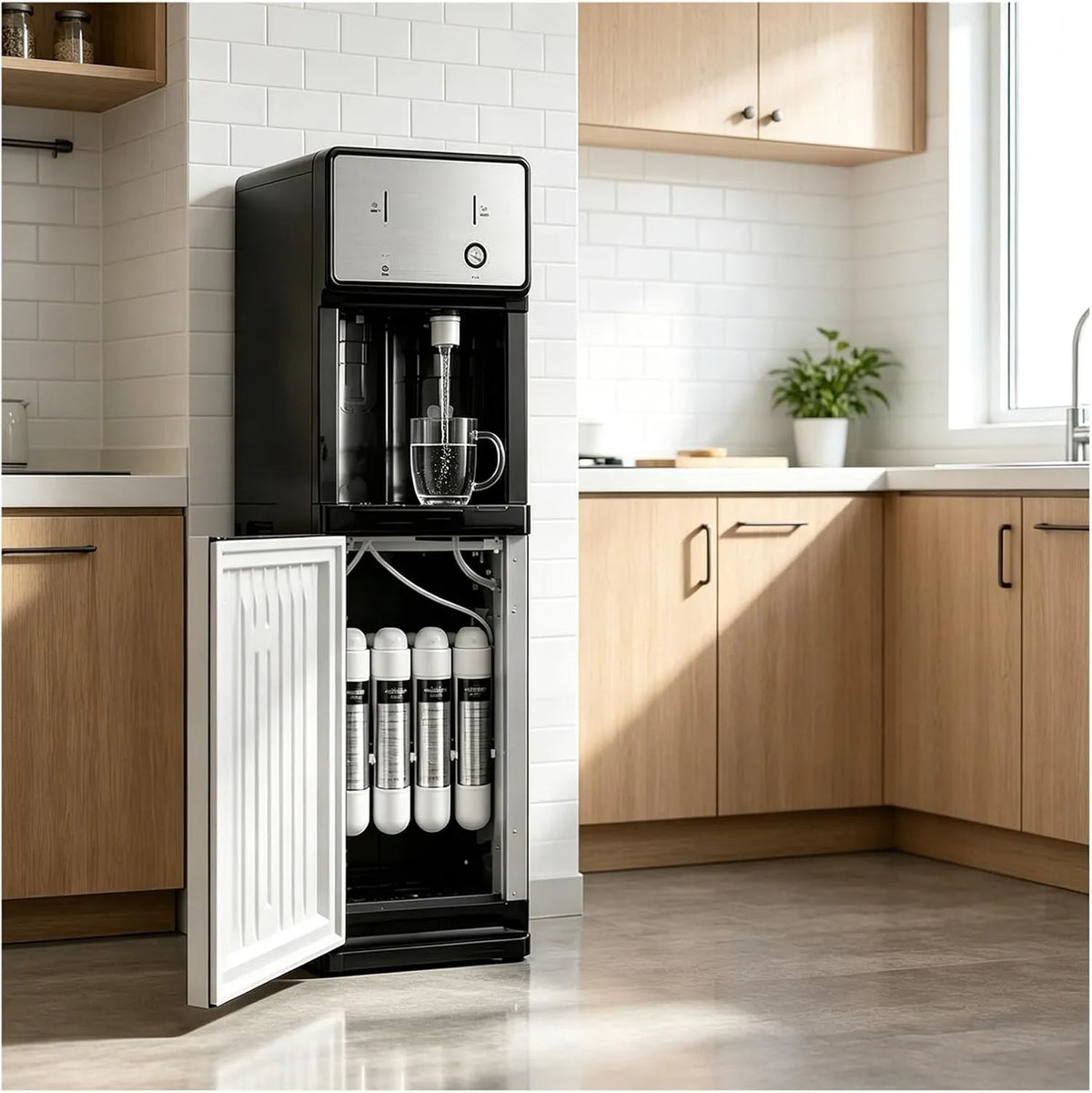 Waterdispenser met 10 °C, 15 °C, 90 °C, 100 °C, 25 °C en RVS