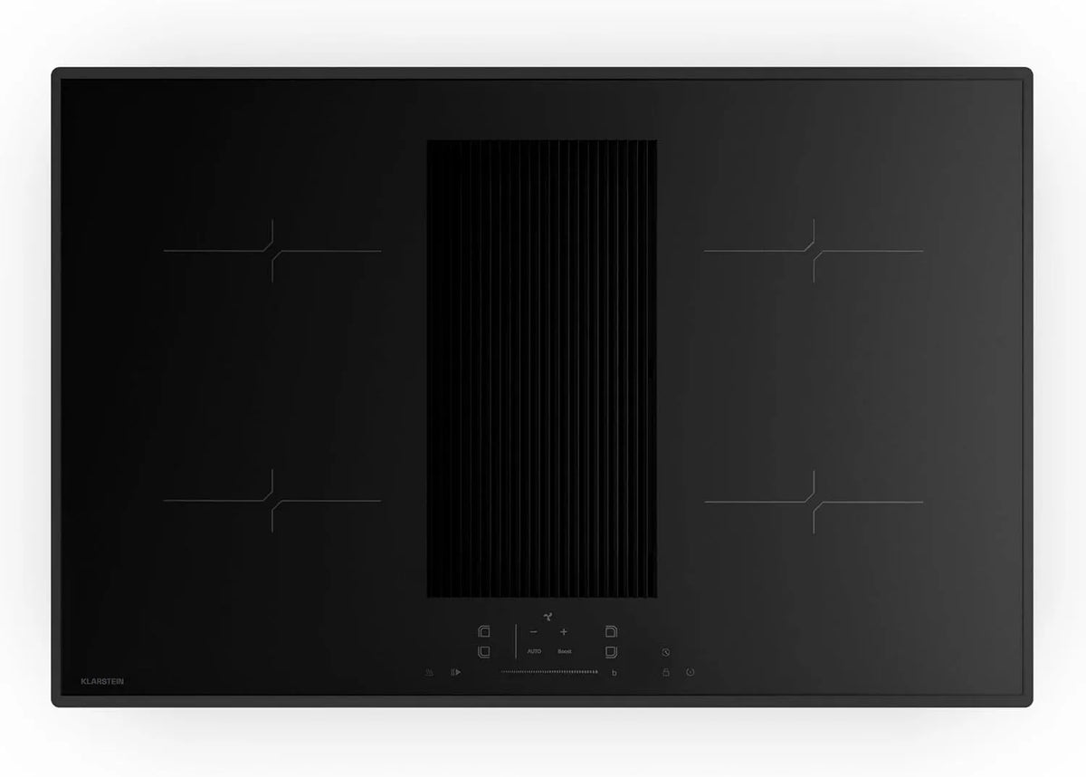 Klarstein Velaire Inductiekookplaat met afzuiging met 80 cm, 8400 W, timer en zwart