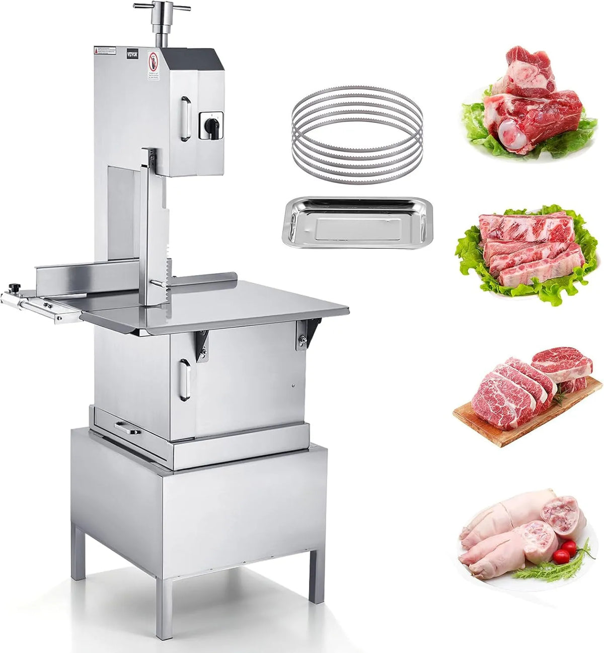 Zaag met 620 x 520 mm, 2200 W, 4-220 mm en RVS, 1500 kg/h bottensnijmachine bevroren vlees botten snijmachine