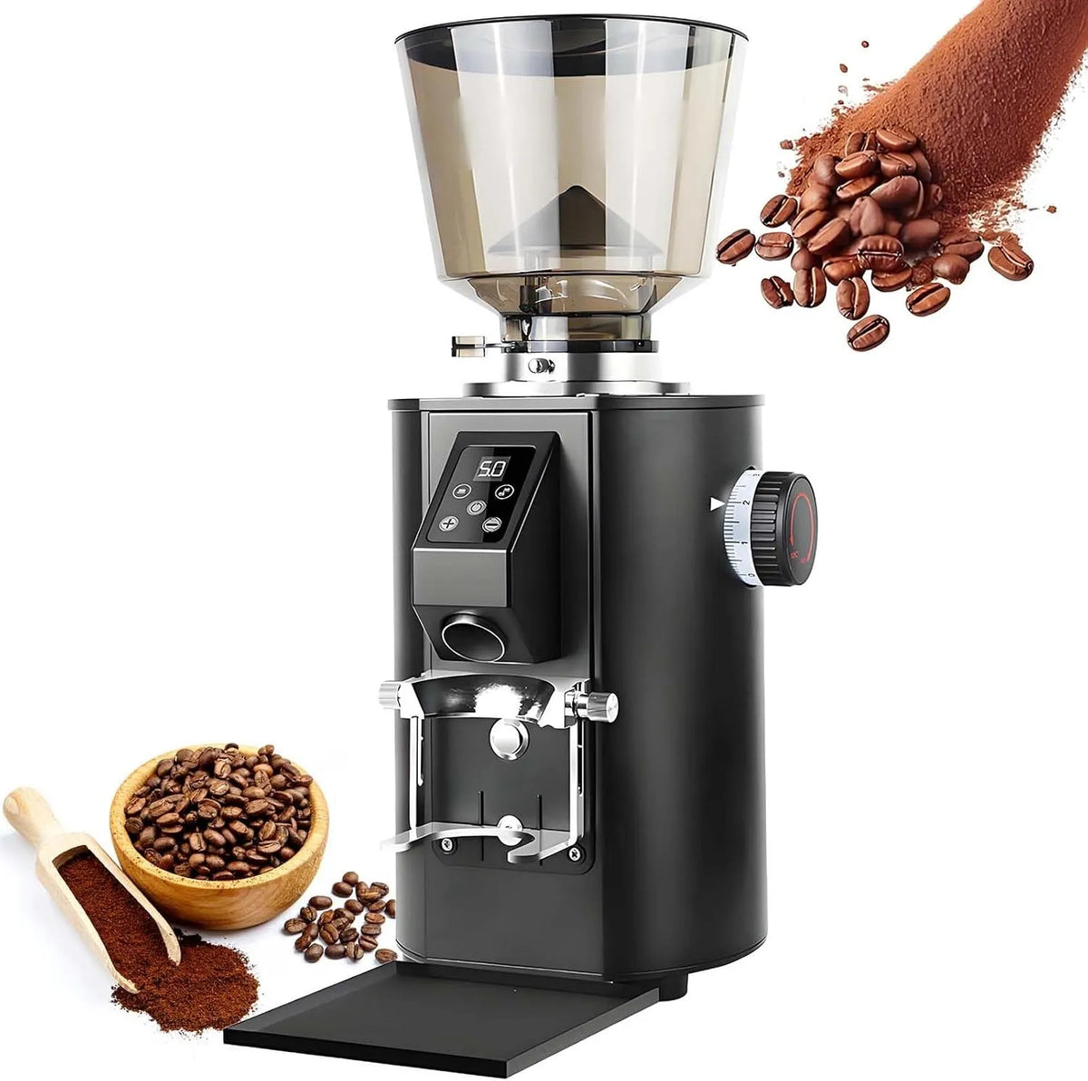 Espressomachine, 9 Nauwkeurige Instellingen, Professionele Espressomachine, Dubbele Doseerstanden, zwart