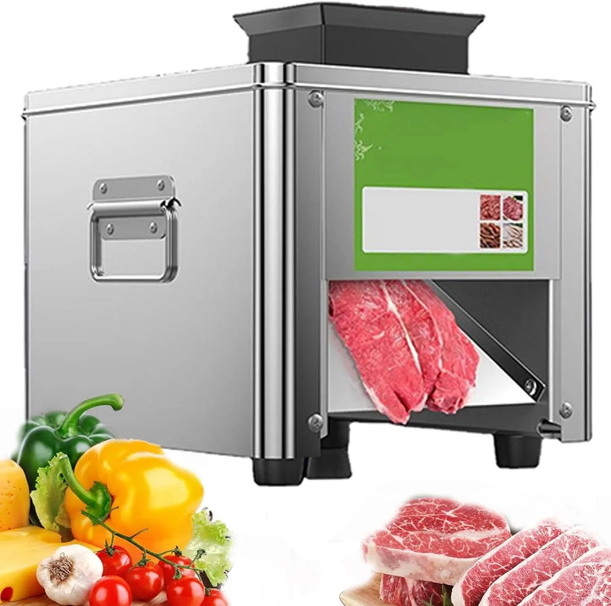 Machine, 150KG, 7mm, 850 W, plakjes reepjes blokjes, Vlees snijmachine