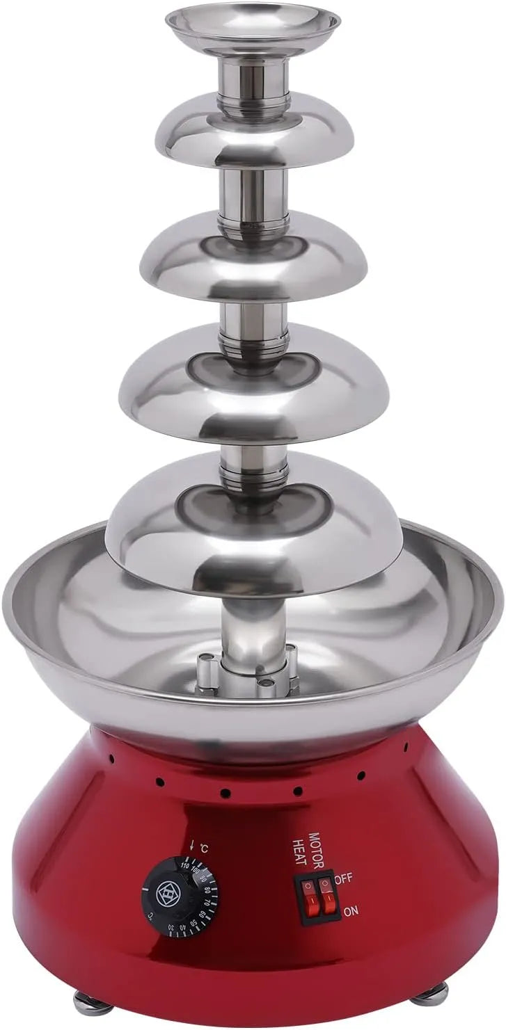 Machine met 230 W, 30-110 °C, regelbare thermostaat, RVS, zilver en rood