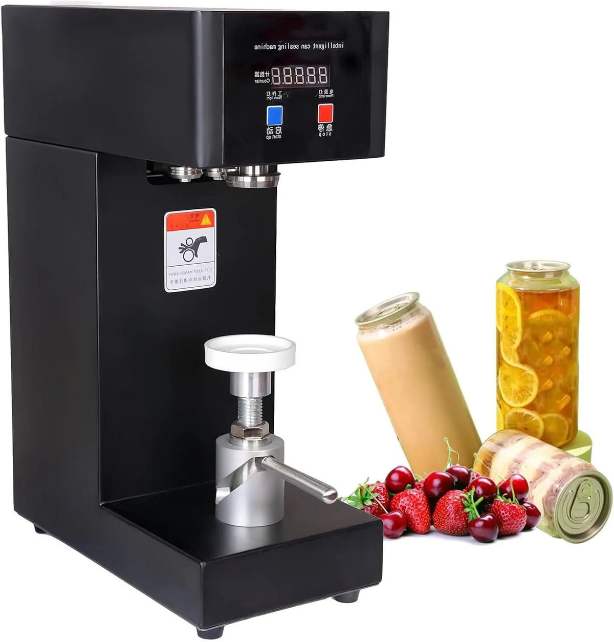 Elektrische inblikkende machine, 110V, elektrische inblikkende machine voor aluminium en plastic drankblikjes, Commerciële automatische