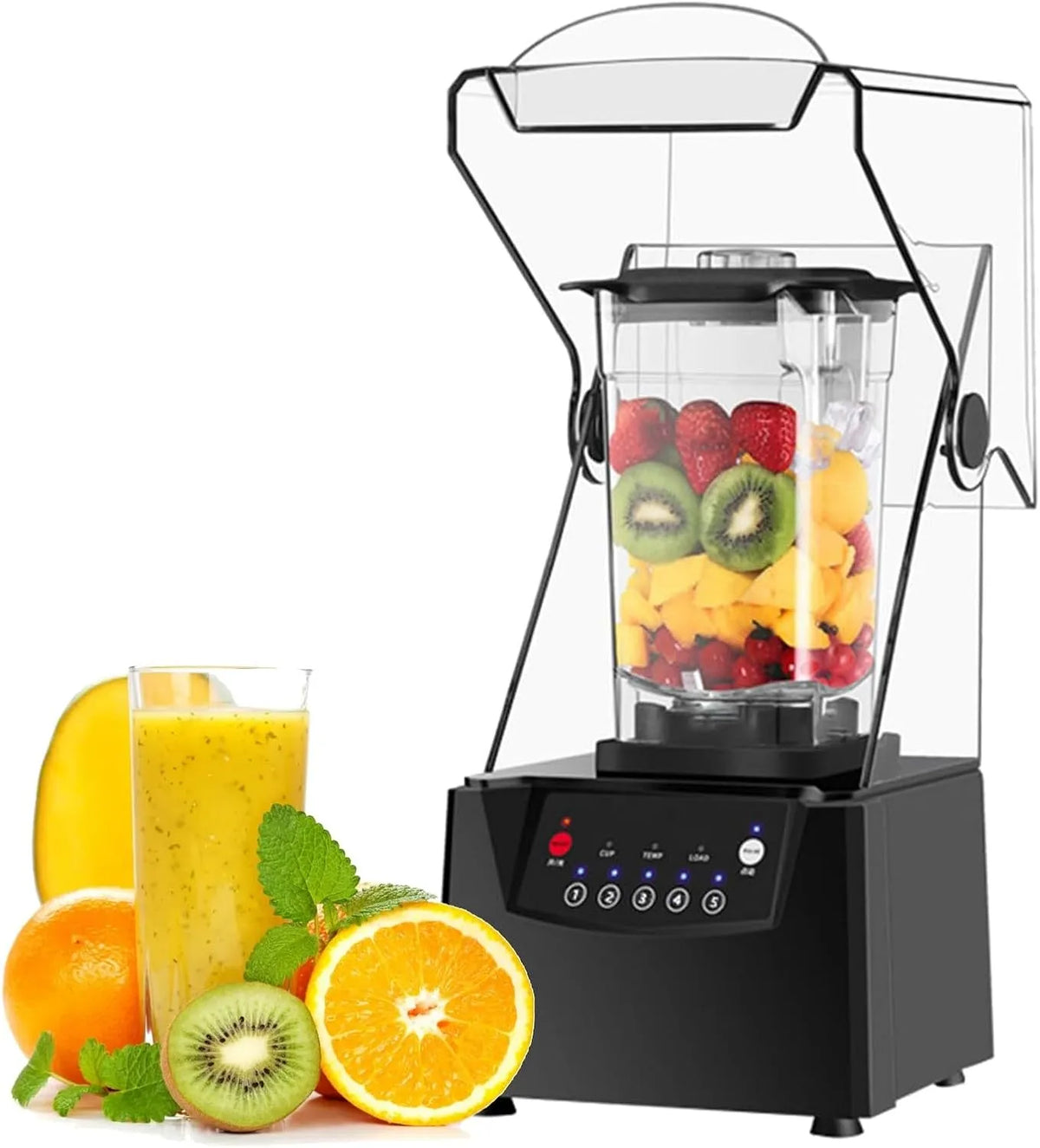 Blender met 2600 W, 1.8L, aanraakbediening, waterreservoir en geluidsarme werking