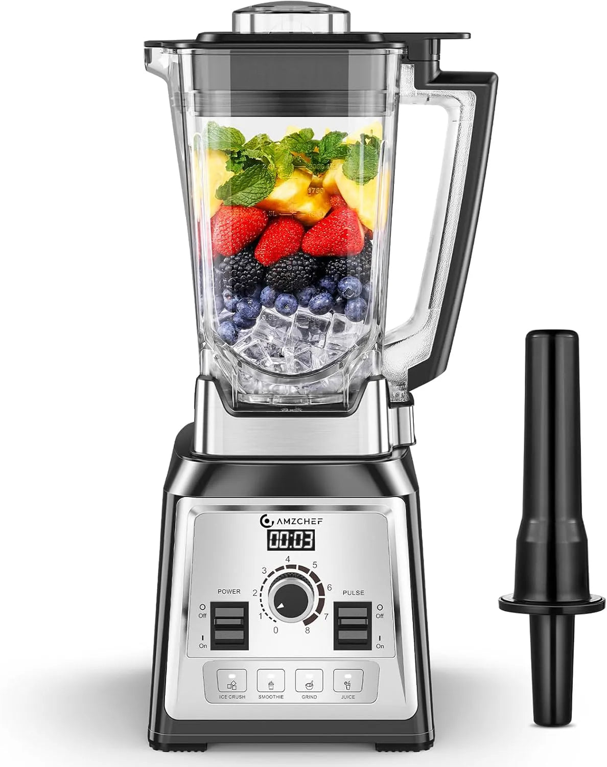 Blender met 2000 W, 30-60 seconden, 24 uur en RVS, 2000 Watt
