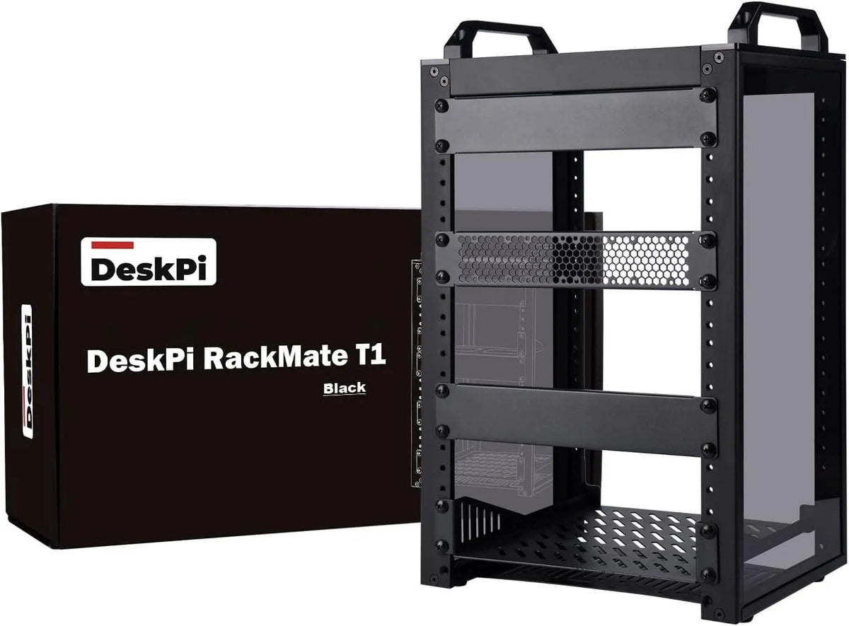 GeeekPi DeskPi RackMate T1, 10 Inch 8U Serverkast T1 met 10 Inch, 200mm, aluminium en zwart