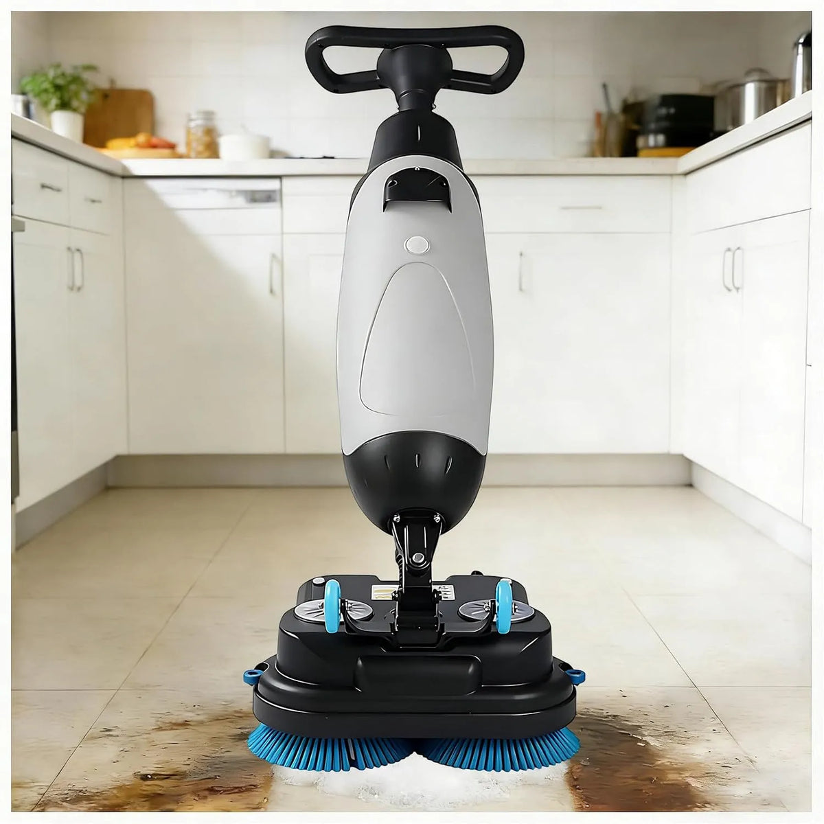 Vloerschrobmachine, Draagbaar op accu Ontwerp, 43 Cm Brede Reiniging, Mini Vloerschrobmachine Ultra, Badkamers En Kleine Commerciële Ruimtes grijs