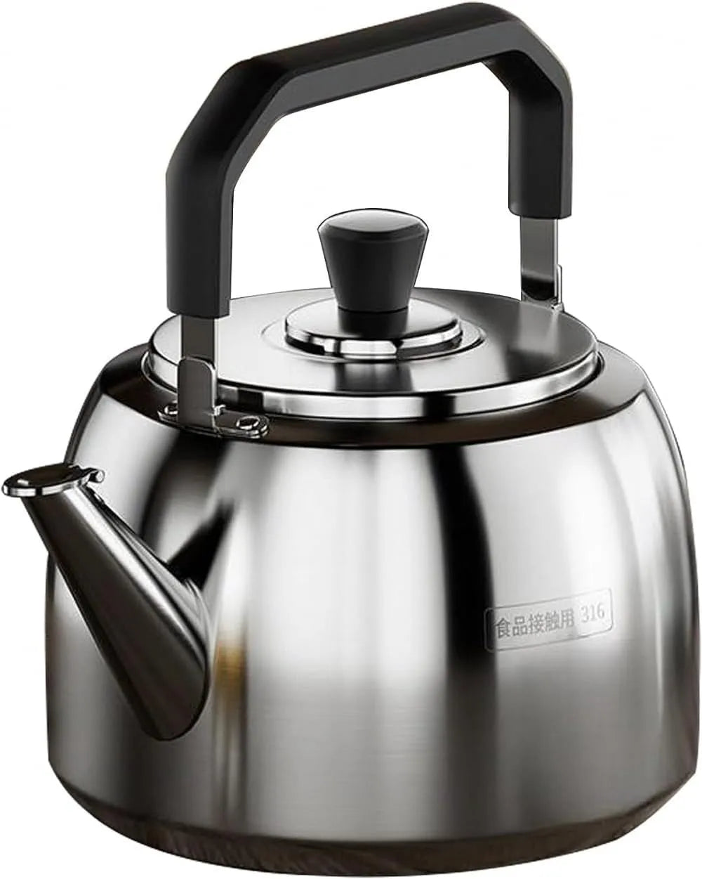 Theepot op fornuis met 4L, 5L, RVS en keramisch element, fluitketel