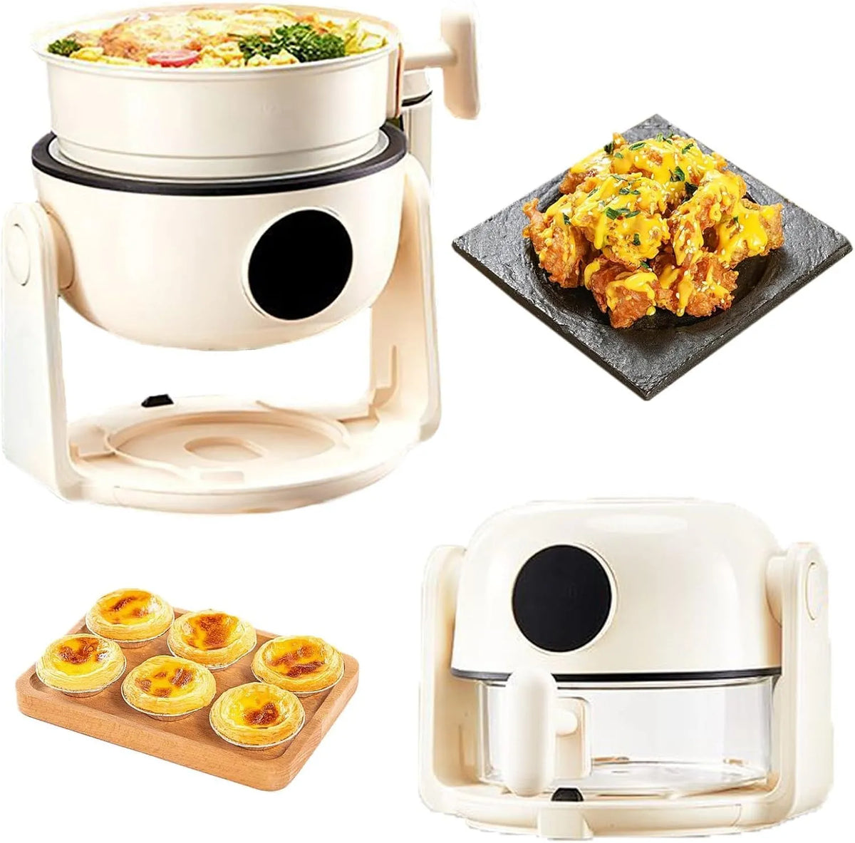 Airfryer met 265 x 235 x 215 mm, 40-230°C en 1-60 minuten, glazen kijkvenster