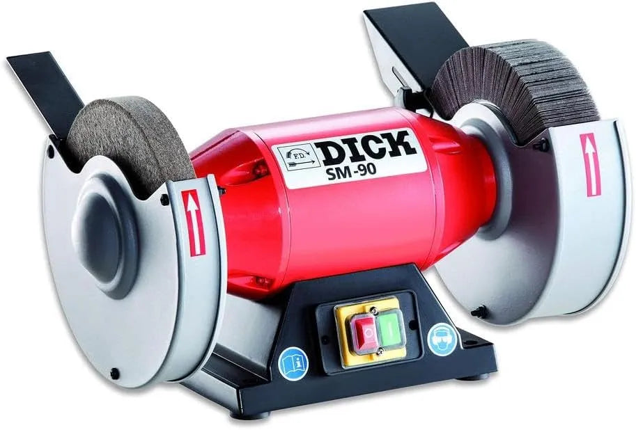 Machine, SM-90, viltpolijstschijf voor afpellen en polijsten 98080000, rood/zwart/zilver, ballig slijpen