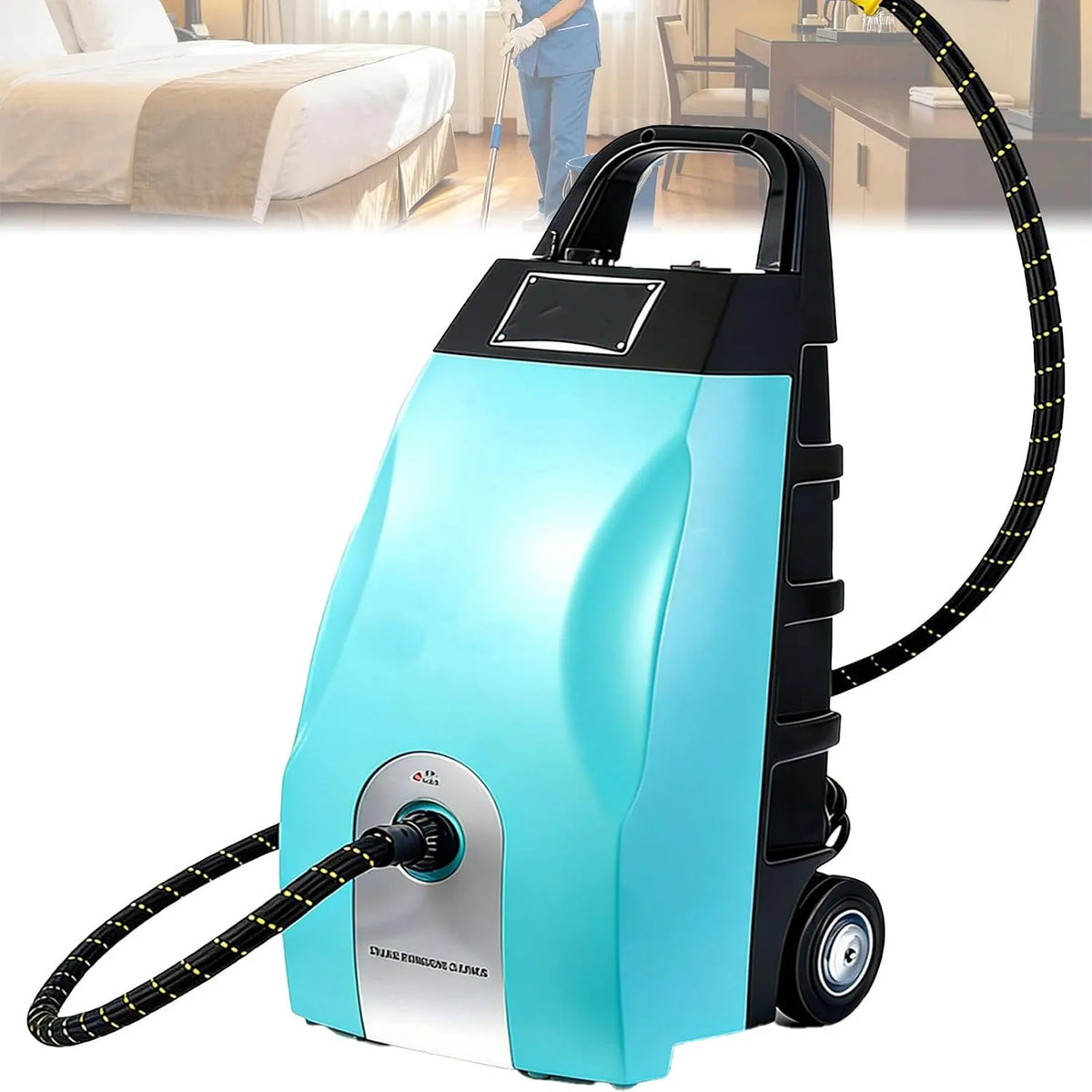 Stoomreiniger met 3,5 L, 4-5 bar, 150°C, 250°C, 20-30 seconden, veiligheidssysteem, waterreservoir en regelbare thermostaat