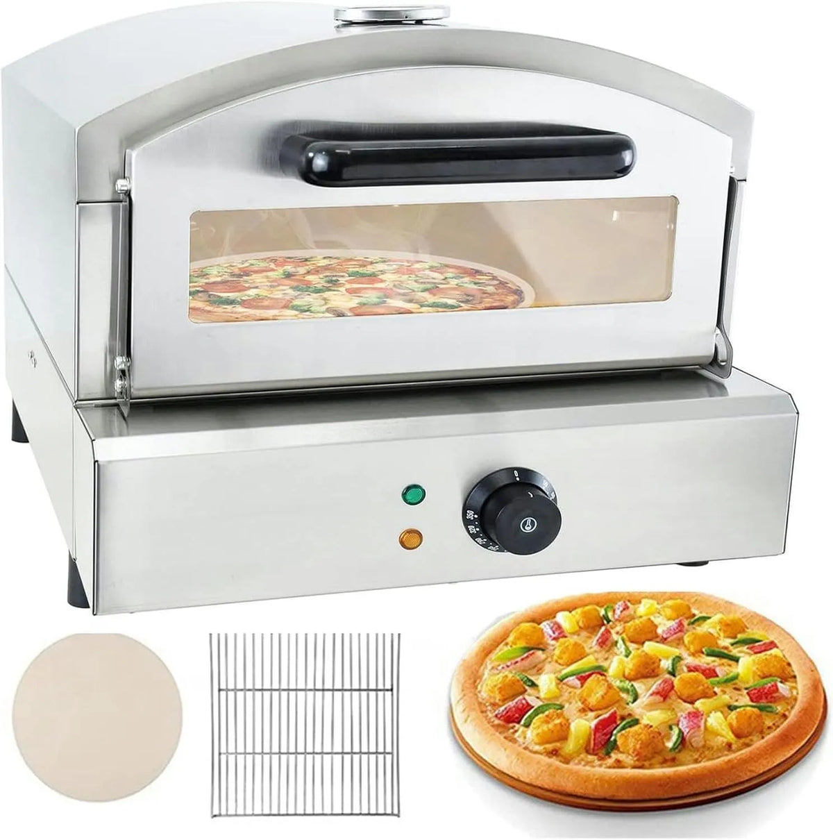 RVS elektrische commerciële pizzaoven Commerciële elektrische pizzaoven 12 '' elektrische luxe multifunctionele snackbroodroosteroven of