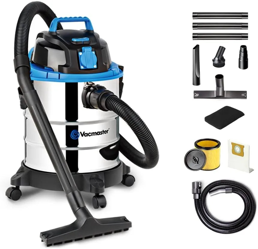 Stofzuiger, VQ1220SC, 1200 W, blaasfunctie, industriële stofzuiger met en zonder zak, 20L, droog- en natzuigen, VQ1220SC