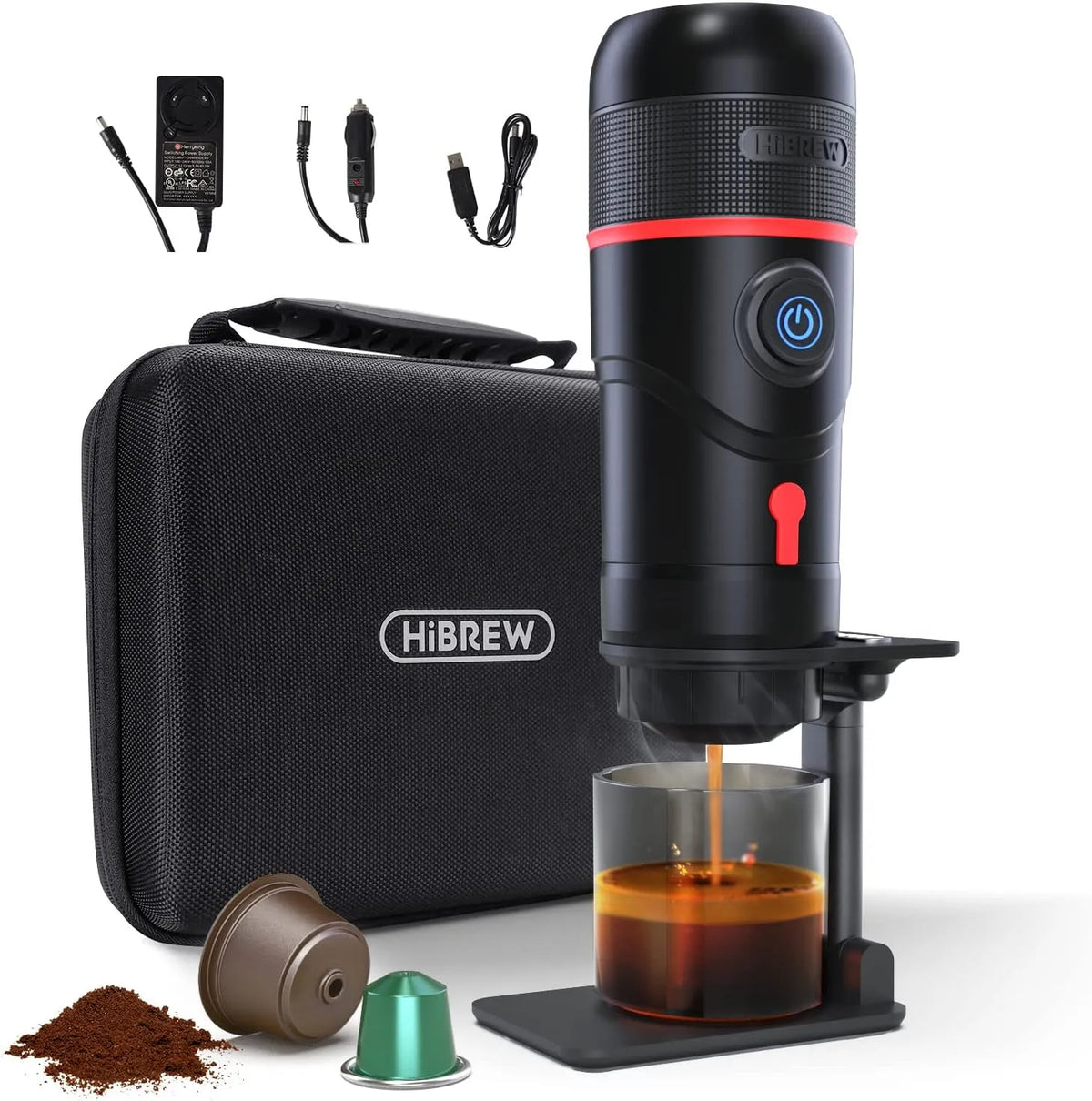 Espressomachine DC12 met 60 ml, 12 V, 6 minuten, 15 bar en zwart