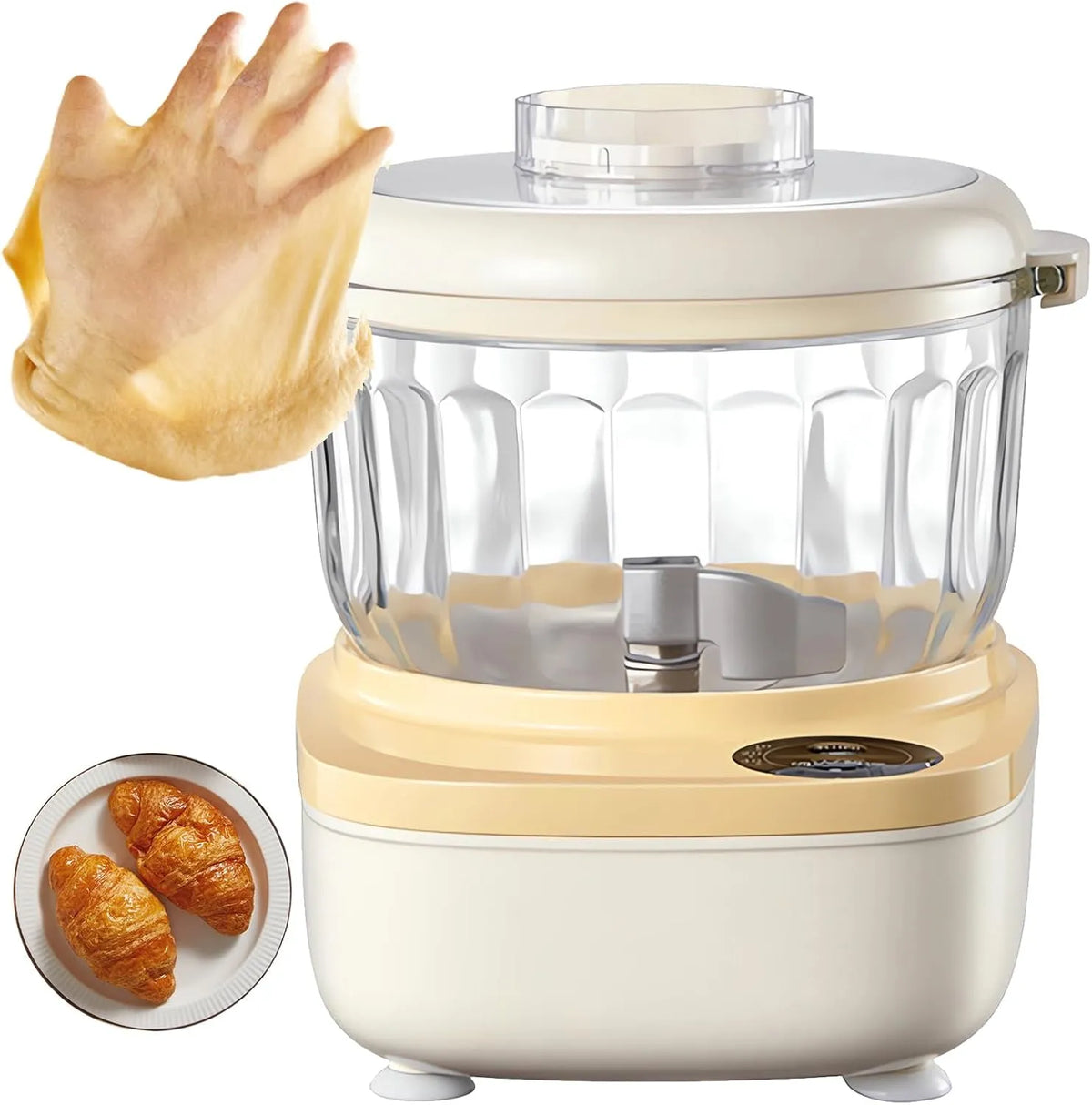 Machine met 20 minuten, gistingsmachine, 80 W, kleine multifunctionele chef-kokmachine voor het kneden van deeg en antiaanbaklaag, eenvoudig koken
