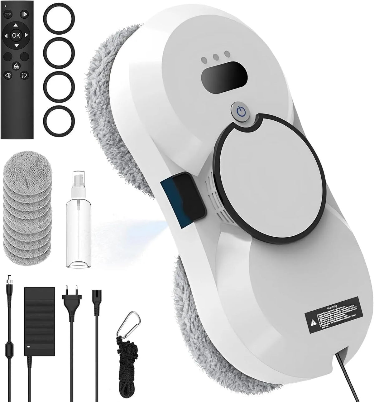 Raamreinigingsrobot met 5600 Pa, intelligente navigatie, 40 ml, afstandsbediening, draadloze werking en waterreservoir