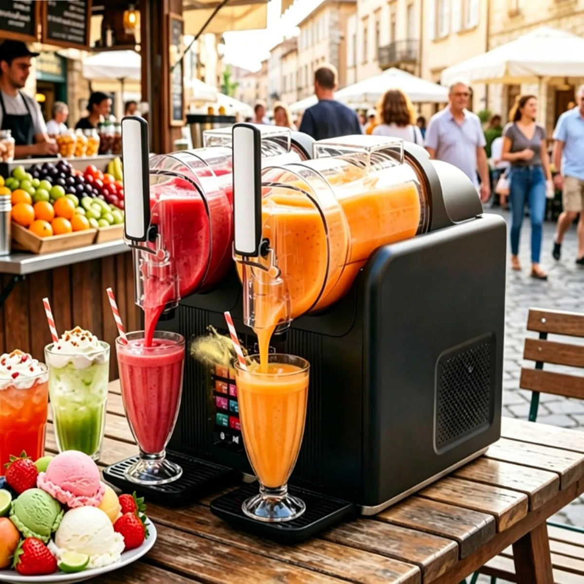 Machine met 430 W, aanraakbediening en zwart, 7-In-1 Slushmaker