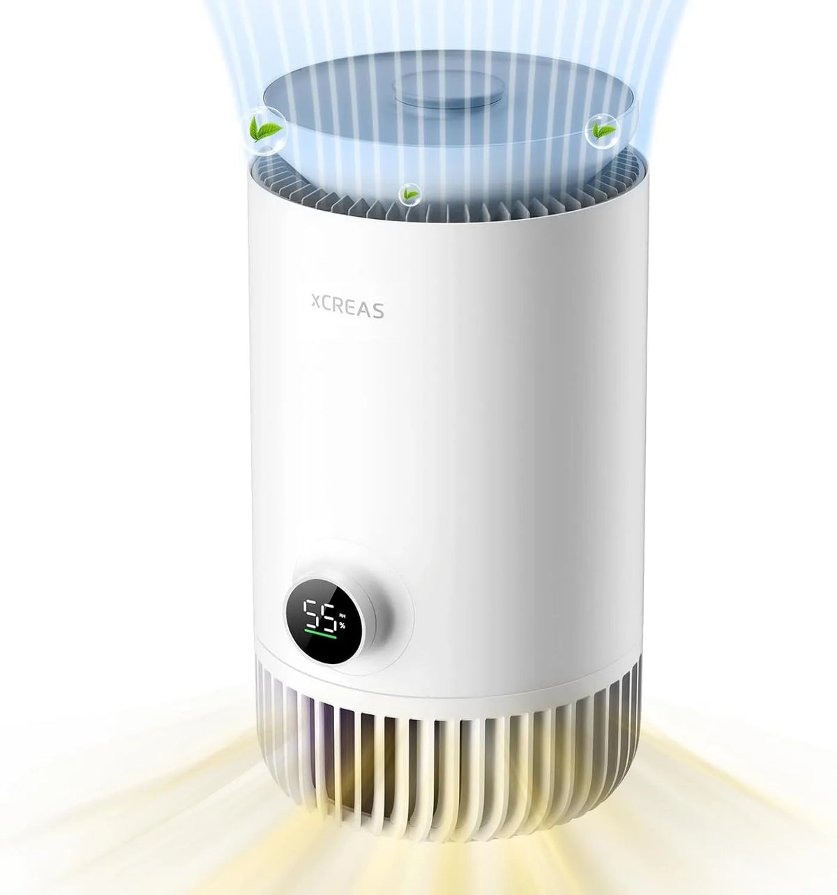 Luchtreiniger met 2-in-1, 23dB, 400 ml, 7,5 uur, HEPA-filter, waterreservoir, geluidsarme werking en wit