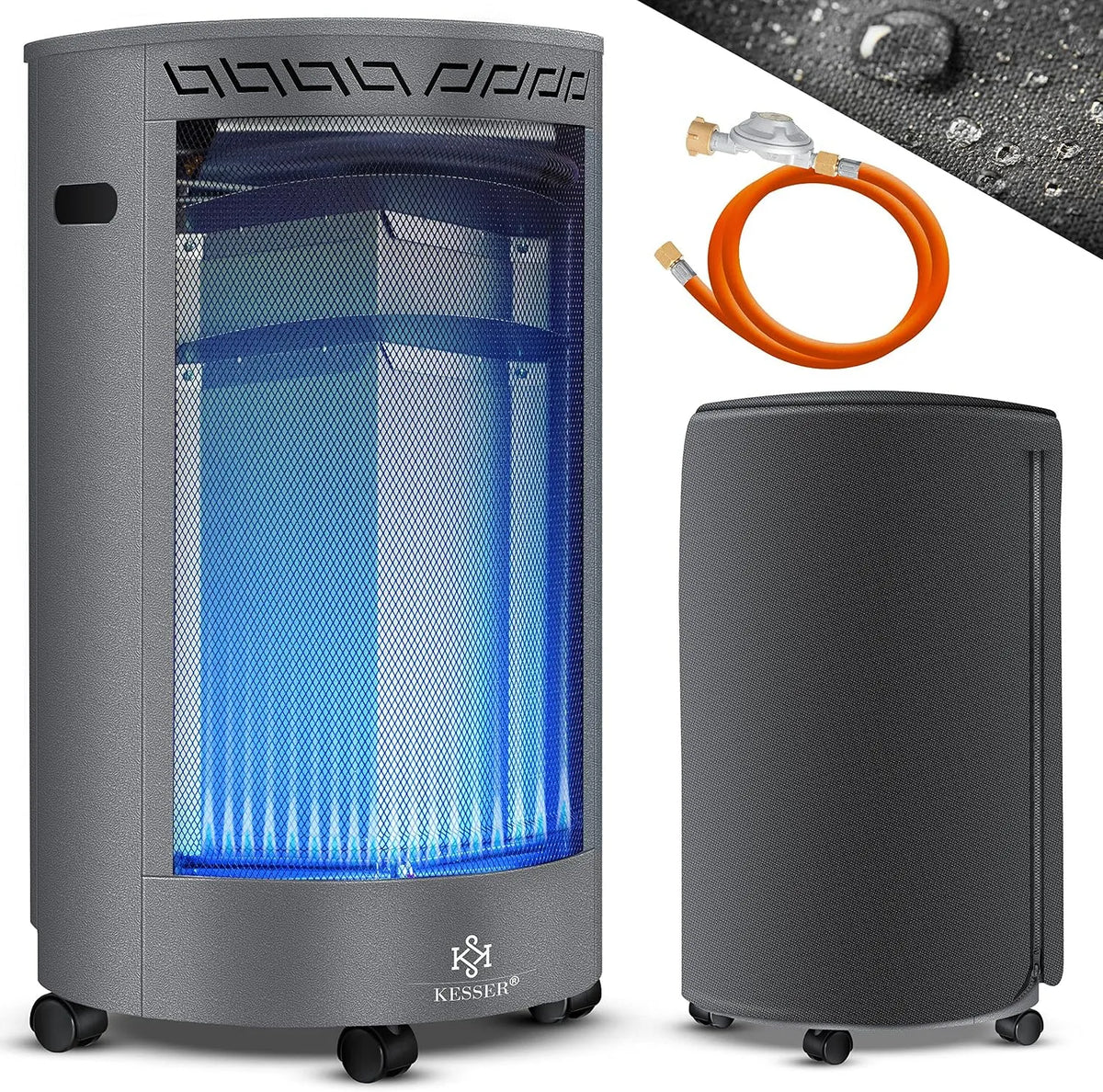 Gaskachel, 4200 watt, keramiek, incl. gasdrukregelaar, KESSER