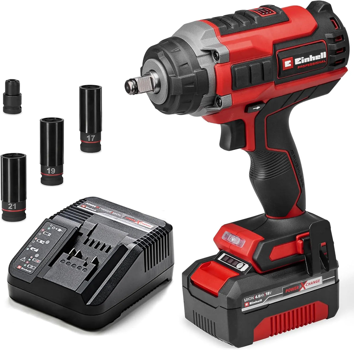 Slagschroevendraaier, Einhell x4, 0 Ah, voor bouwplaats en werkplaats