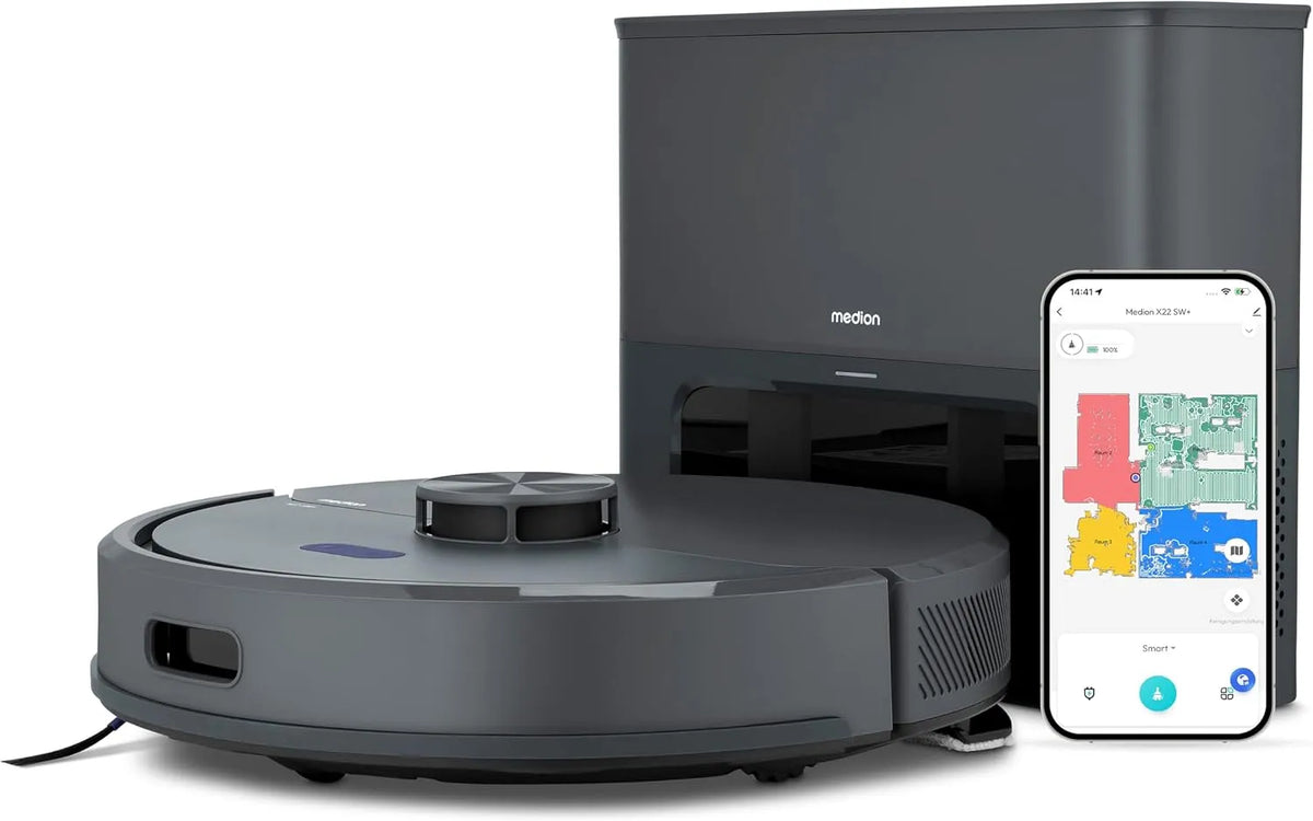 Robotstofzuiger, X22, 5.000Pa, 2-in-1, nauwkeurige mapping, MD 100021 blauw, no-go zones, meerdere etages