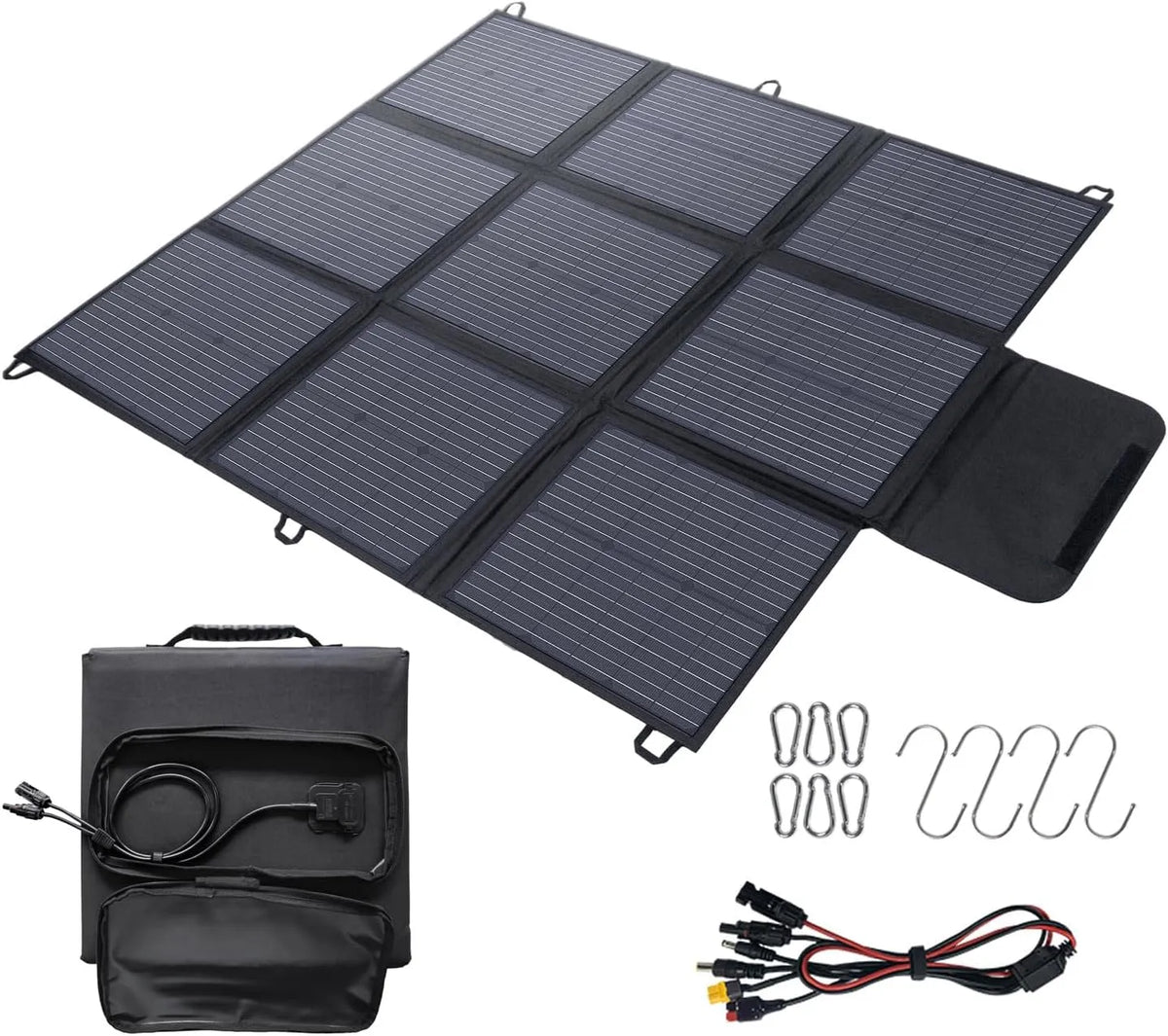 200 W, Zonnepaneel, voor kamperen, 3 m kabel, 22% conversie-efficiëntie, IP67 waterdicht, Opvouwbaar