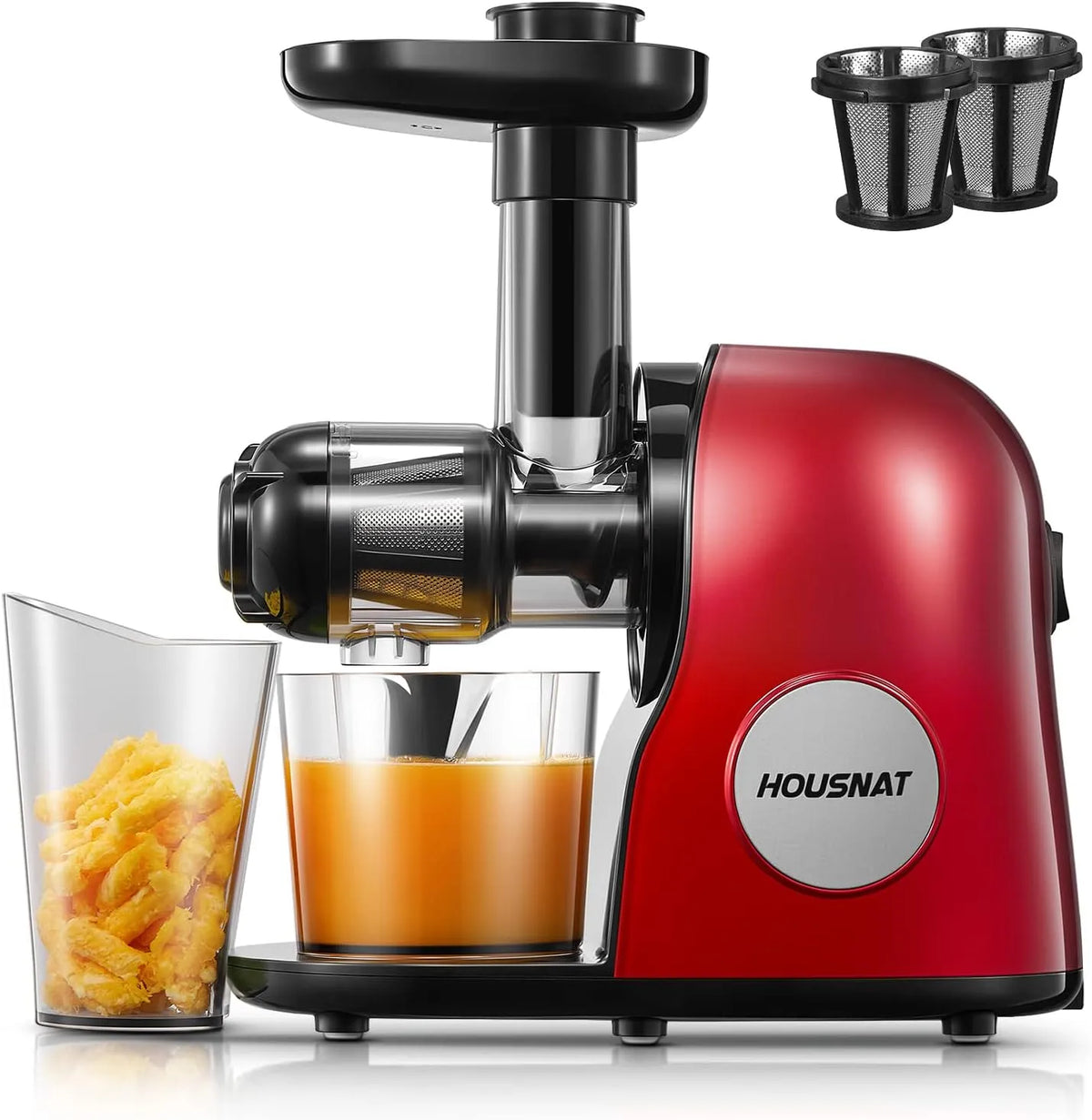 Vaatwasser, HOUSNAT Slow Masticating Juicers Hele Fruit en Groenten, Gemakkelijk schoon te maken, Borstel