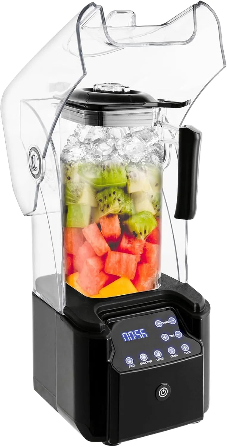 Blender met 2200 W, 9 snelheden, 2200 ml, RVS en transparant