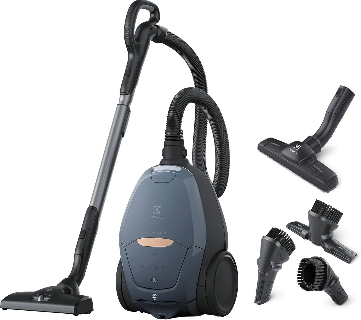Stofzuiger D8 PD82-8DB met 57 dB, 3-in-1, afstandsbediening, digitaal display, geluidsarme werking, voor tapijt, harde vloeren en dierenharen en blauw