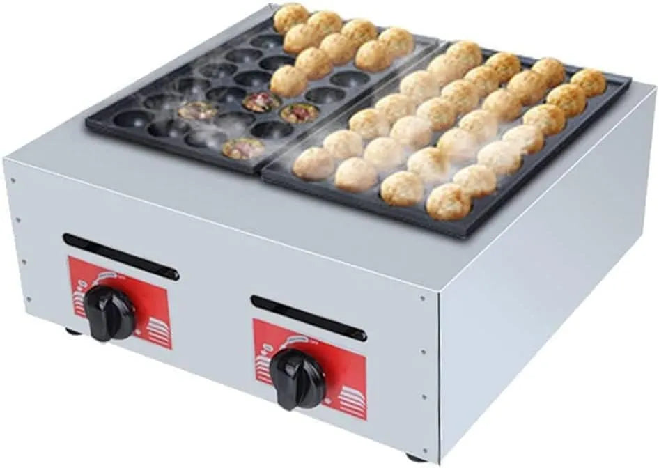 Meatball Grilling Machine, Tijd Commerciële Dual Plate Gas Ta-koyaki, Maker O-ctopus Cluster Ta-koyaki Machine Fish, Ball Griller Meatball Grilling