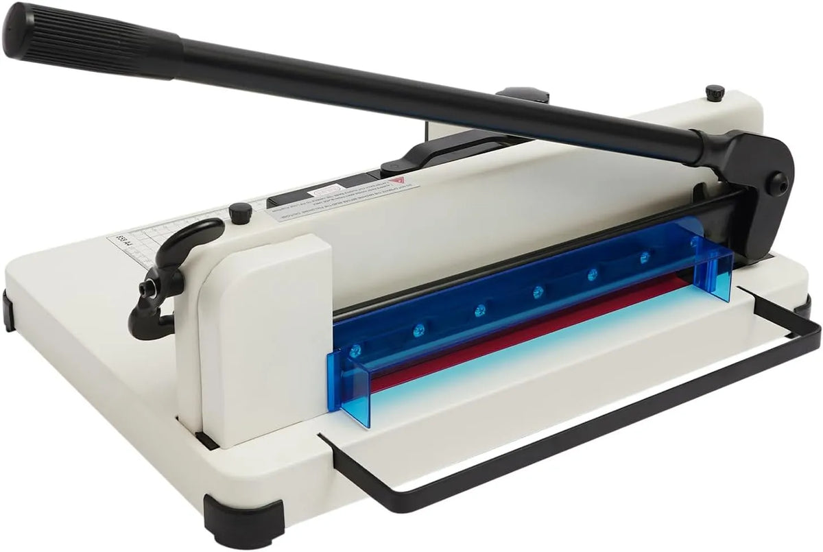 Snijder A4 met voor leer en stof, handmatige snijmachine, A4, voor 400 vellen, papiersnijder en hendelsnijder met snijliniaal voor kantoor