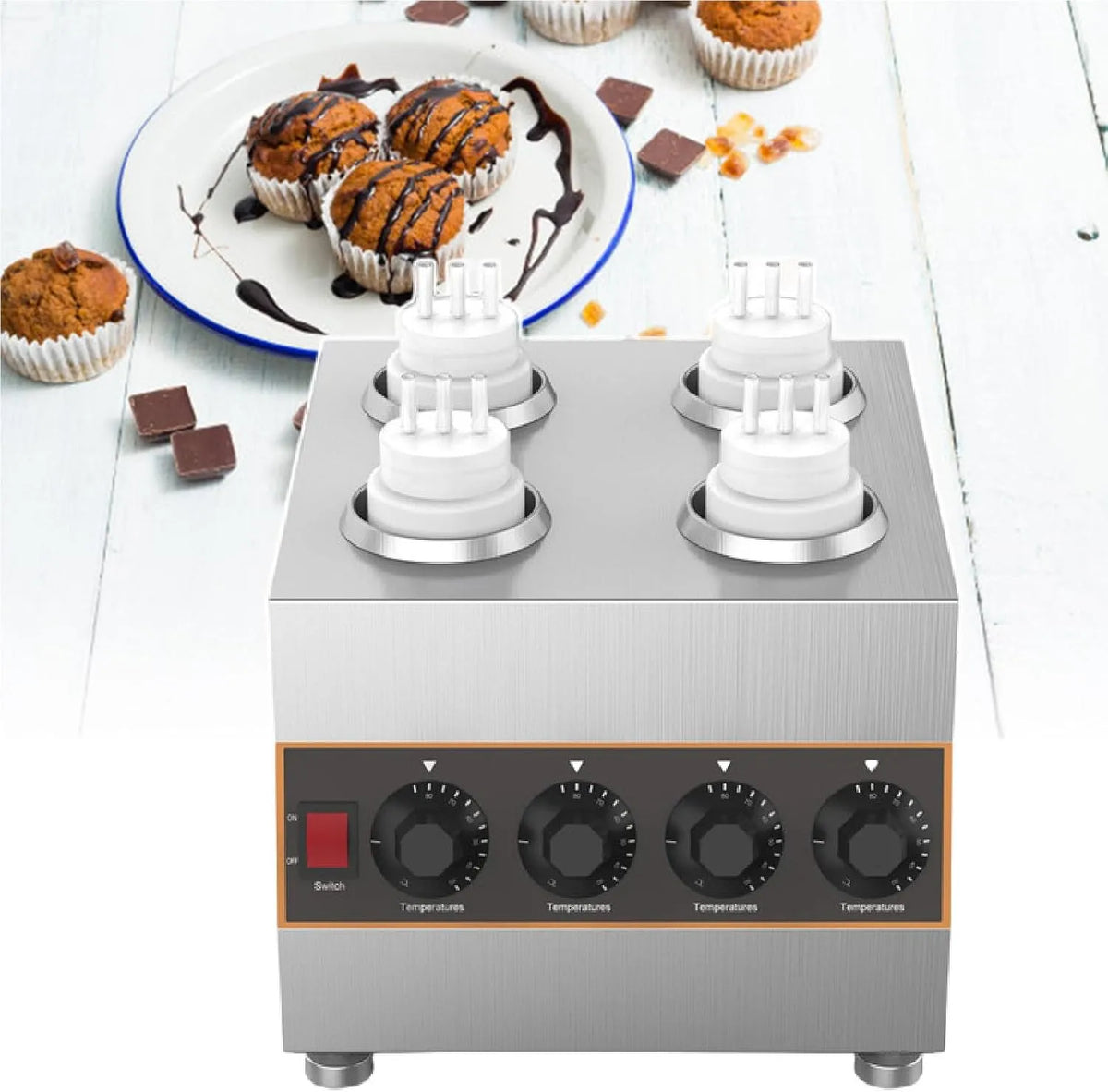 110V/220V Aanrecht Voedsel Saus Warmer met 110V, 6,5 x 6,5 x 25,5 cm, 38 x 35 x 30 cm, 28,5 x 33 x 23 cm, 640 W, 85 °C en 650 ml